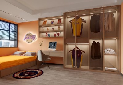 现代篮球主题卧室3D模型下载